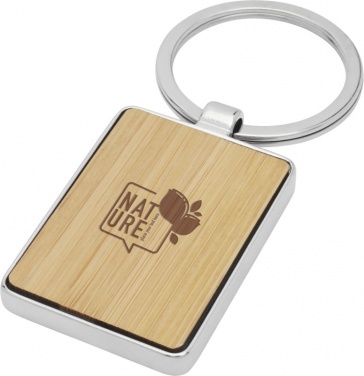 Logo trade promotional giveaways image of: Neta bamboo rectangular keychain