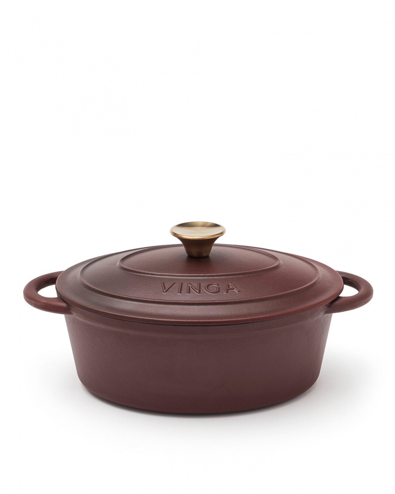 Logotrade promotional merchandise image of: Monte cast iron pot, oval, 3.5 L, burgundy