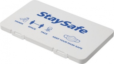 Logo trade corporate gifts image of: Mask-Safe antimicrobial face mask case, white