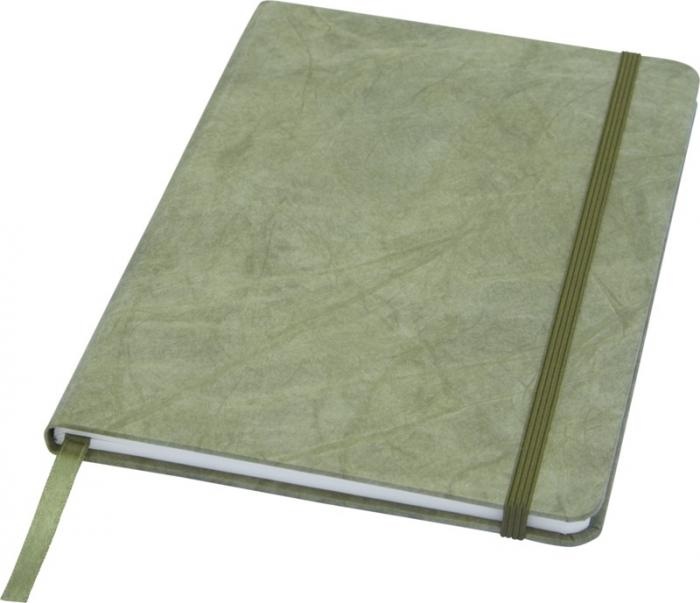 Logo trade business gifts image of: Breccia A5 stone paper notebook, green