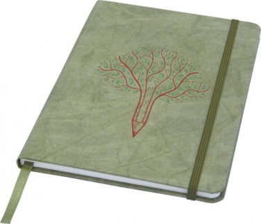 Logo trade advertising product photo of: Breccia A5 stone paper notebook, green