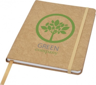 Logo trade corporate gifts image of: Breccia A5 stone paper notebook, brown