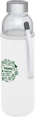 Logo trade promotional item photo of: Bodhi 500 ml glass sport bottle, white