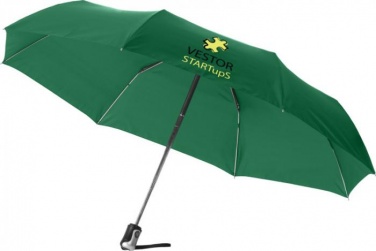 Logo trade promotional merchandise photo of: 21.5" Alex 3-section auto open and close umbrella, green