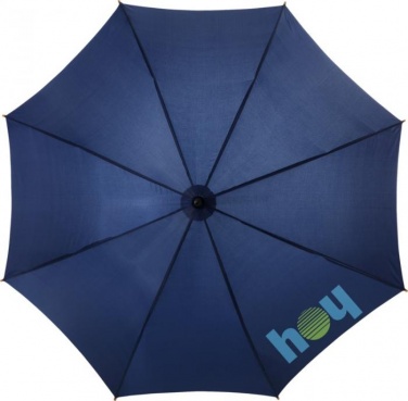 Logo trade promotional item photo of: Kyle 23" auto open umbrella wooden shaft and handle, navy blue