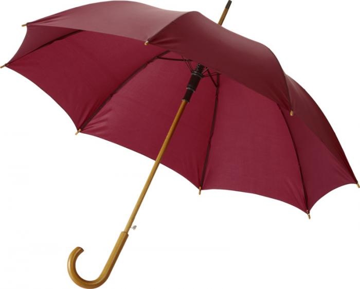 Logo trade promotional merchandise photo of: Kyle 23" auto open umbrella wooden shaft and handle, red