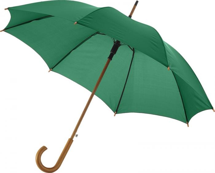 Logotrade promotional merchandise picture of: Kyle 23" auto open umbrella wooden shaft and handle, green