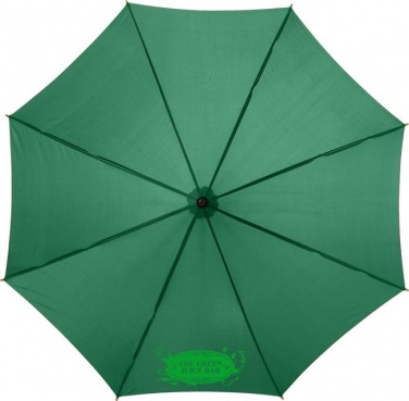 Logotrade promotional merchandise photo of: Kyle 23" auto open umbrella wooden shaft and handle, green