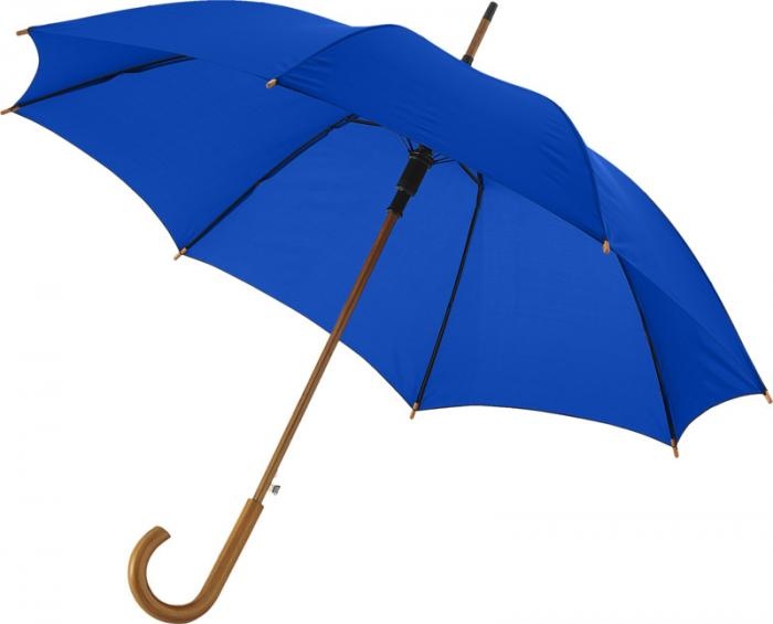 Logo trade promotional giveaway photo of: Kyle 23" auto open umbrella wooden shaft and handle, royal blue