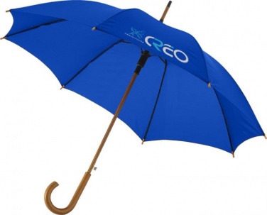 Logo trade promotional merchandise picture of: Kyle 23" auto open umbrella wooden shaft and handle, royal blue