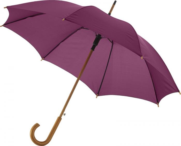 Logotrade promotional giveaway image of: Kyle 23" auto open umbrella wooden shaft and handle, burgundy