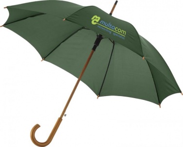 Logotrade promotional product picture of: Kyle 23" auto open umbrella wooden shaft and handle, forest green