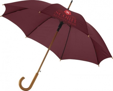 Logotrade business gift image of: Kyle 23" auto open umbrella wooden shaft and handle, brown