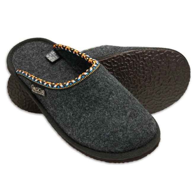 Logotrade advertising product image of: Natural felt and rubber slippers, dark gray