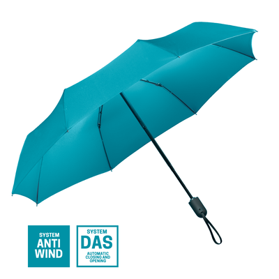 Logo trade promotional giveaway photo of: Full automatic umbrella Cambridge, turquoise