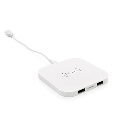 Logo trade business gifts image of: Wireless 5W charging pad, white