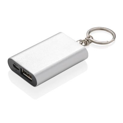 Logotrade promotional giveaways photo of: 1.000 mAh keychain powerbank, silver