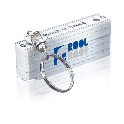 Logotrade promotional item picture of: Folding mini measuring tape - keychain 0.5 M, white