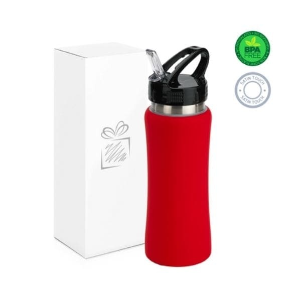 Logotrade promotional product picture of: WATER BOTTLE COLORISSIMO, 600 ml, red