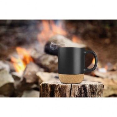 Logotrade corporate gifts photo of: Ceramic Mug 350 ml with Cork Ground, black