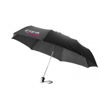 Logo trade promotional merchandise photo of: 21.5" Alex 3-Section auto open and close umbrella, black