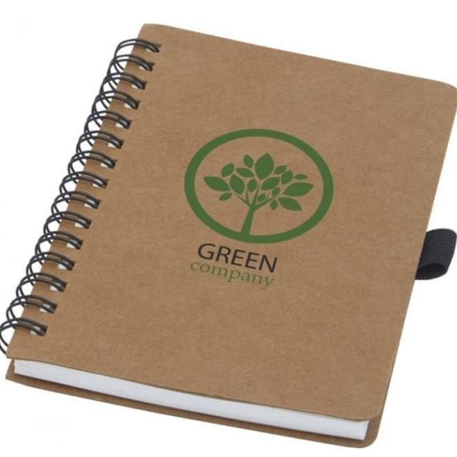 Logotrade advertising product image of: Cobble A6 wire-o recycled cardboard notebook, beige