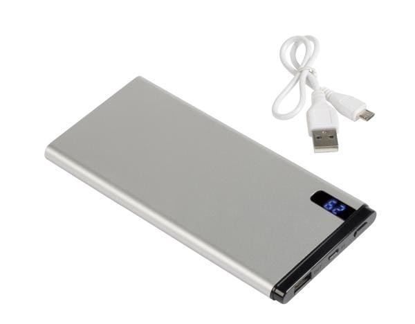 Logo trade promotional gift photo of: Powerbank INDICATOR 10000 mAh, silver