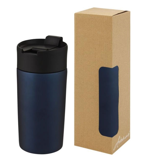 Logo trade promotional merchandise picture of: Jetta 330 ml copper vacuum insulated tumbler, blue