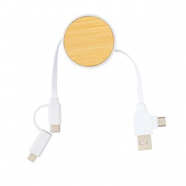 Logo trade advertising product photo of: Ontario 6-in-1 retractable cable, white