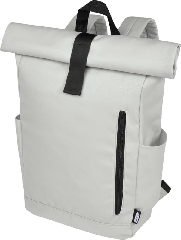 Logo trade promotional gifts picture of: Cool Byron 15.6" roll-top backpack 18L, light grey