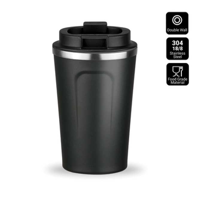 Logo trade promotional giveaway photo of: Nordic coffe mug, 350 ml, black