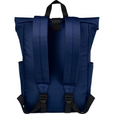 Logo trade promotional merchandise image of: Cool Byron 15.6" roll-top backpack 18L, dark blue