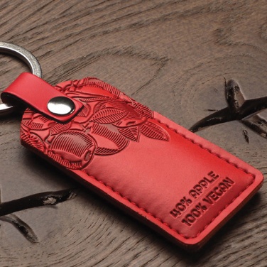 Logo trade promotional gift photo of: Vegan leather gift set, luggage tag and key chain, red