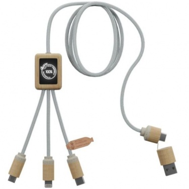 Logo trade promotional products picture of: SCX.design C49 5-in-1 charging cable, light brown