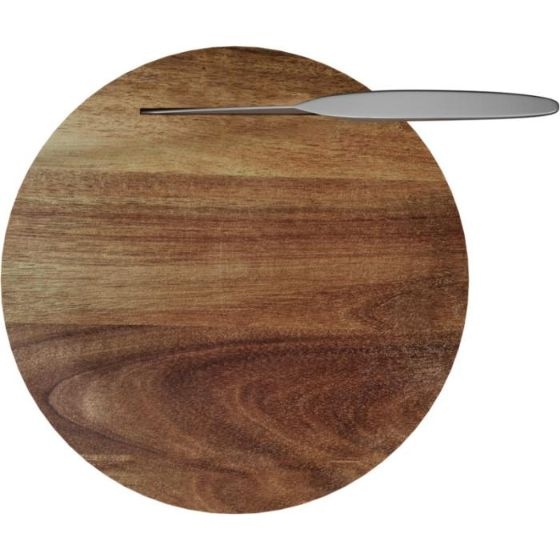 Logo trade promotional giveaways picture of: Wooden cutting board and knife set, natural