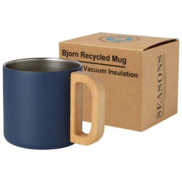 Logotrade promotional item image of: Bjorn 360 ml RCS certified recycled stainless steel mug, blue