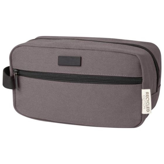 Logotrade promotional product picture of: Joey GRS recycled canvas travel accessory pouch bag 3,5 l, grey