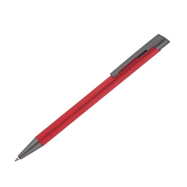 Logo trade promotional item photo of: Soft touch ballpen Optima, red