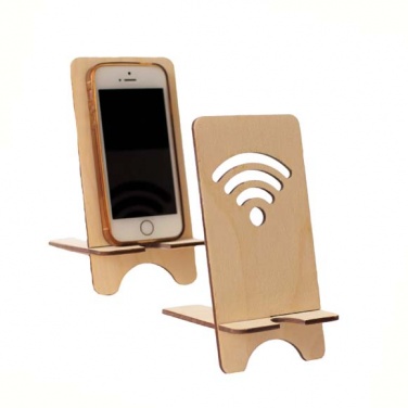 Logo trade advertising products image of: Recycled wooden mobile phone holder