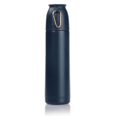 Logo trade promotional merchandise image of: Thermos 500 ml Air Gifts with carabiner, navy blue