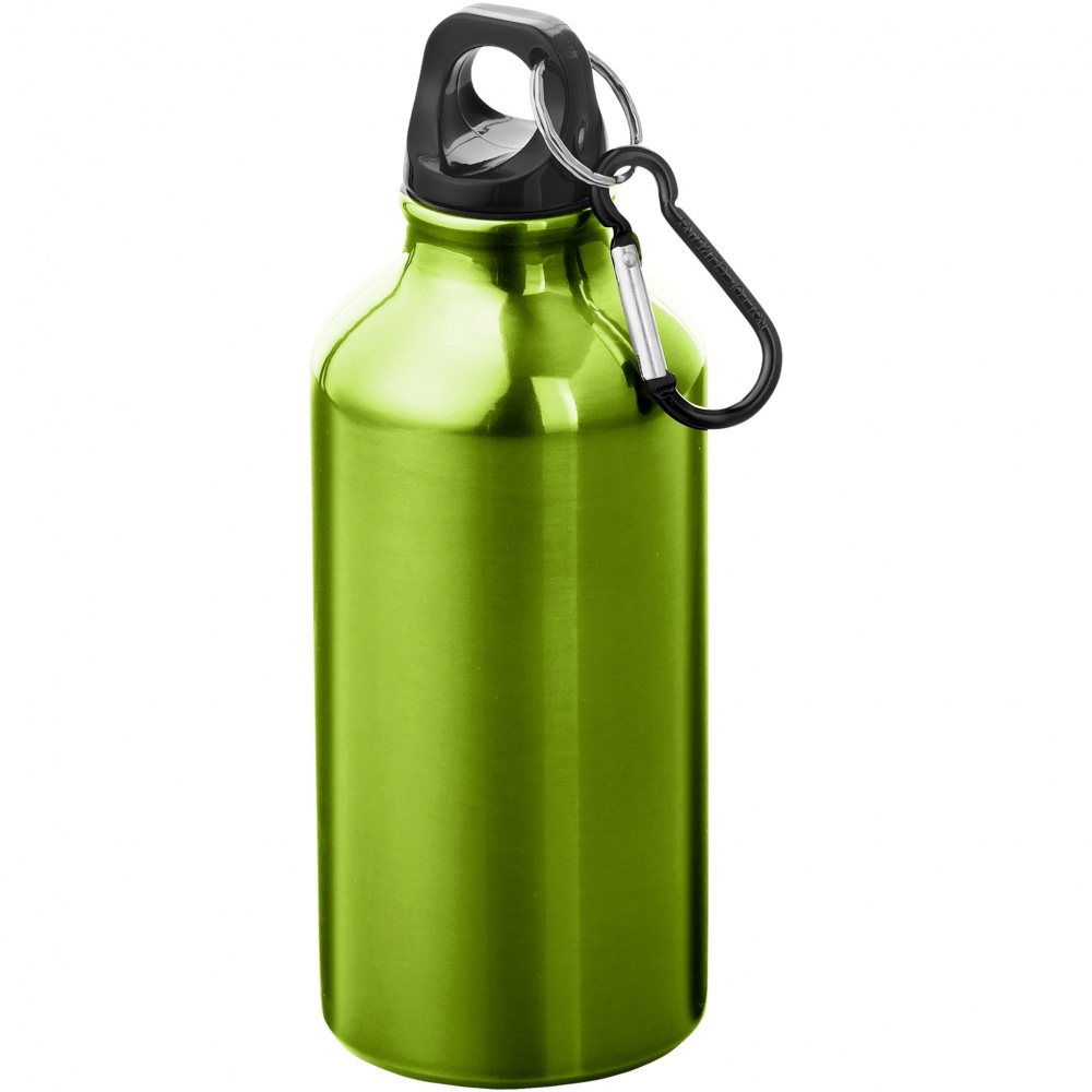 Logotrade promotional products photo of: Oregon 400 ml aluminium water bottle with carabiner