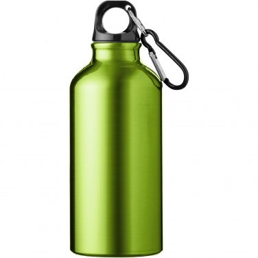 Logo trade promotional items image of: Oregon 400 ml aluminium water bottle with carabiner