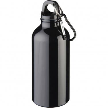 Logo trade promotional gift photo of: Oregon 400 ml aluminium water bottle with carabiner