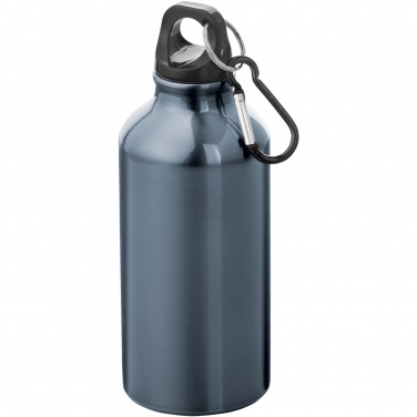 Logo trade promotional merchandise picture of: Oregon 400 ml aluminium water bottle with carabiner