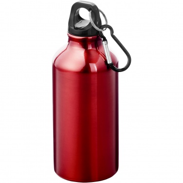 Logo trade promotional merchandise image of: Oregon 400 ml aluminium water bottle with carabiner