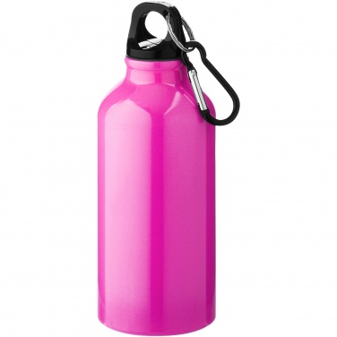 Logo trade promotional merchandise image of: Oregon 400 ml aluminium water bottle with carabiner