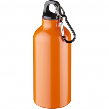 Logo trade promotional giveaway photo of: Oregon 400 ml aluminium water bottle with carabiner