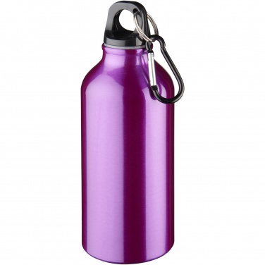 Logo trade promotional products picture of: Oregon 400 ml aluminium water bottle with carabiner