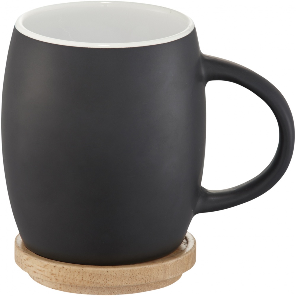 Logotrade corporate gift image of: Hearth 400 ml ceramic mug with wooden coaster