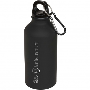 Logotrade corporate gift picture of: Oregon 400 ml matte water bottle with carabiner